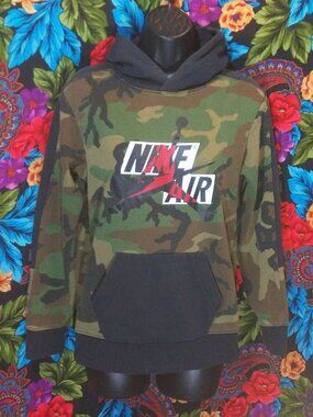 BOY'S NIKE AIR HOODIE SWEATER BOYS SIZE LARGE (L) HOODED SWEATSHIRT CAMO